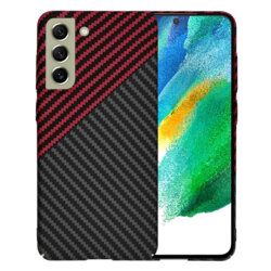 Husa Samsung Galaxy S21 FE 5G Techsuit Carbonite FiberShell, rosu inchis