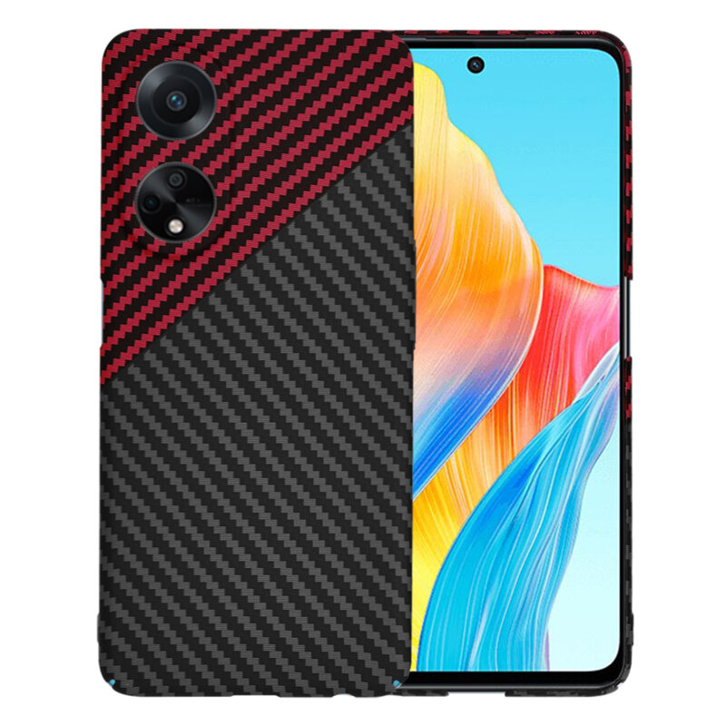 Husa Oppo A98 5G Techsuit Carbonite FiberShell, rosu inchis