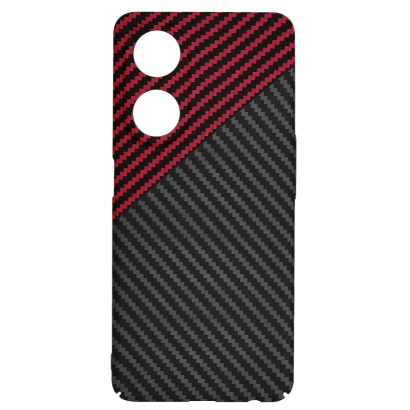 Husa Oppo A98 5G Techsuit Carbonite FiberShell, rosu inchis