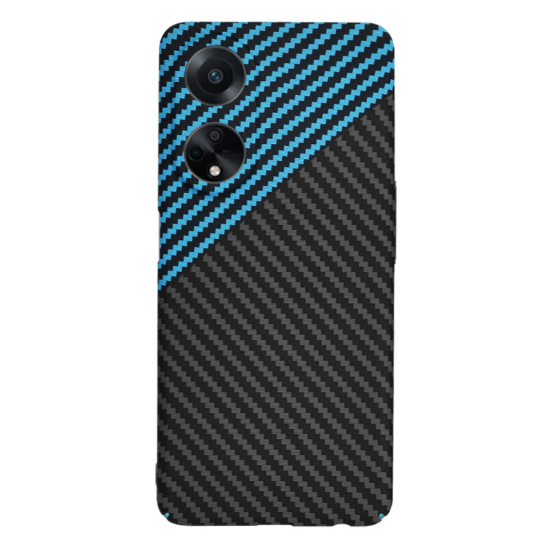 Husa Oppo A98 5G Techsuit Carbonite FiberShell, bleu