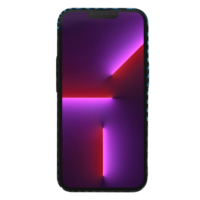 Husa iPhone 13 Pro Techsuit Carbonite FiberShell, bleu