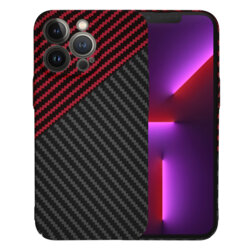 Husa iPhone 13 Pro Techsuit Carbonite FiberShell, rosu inchis
