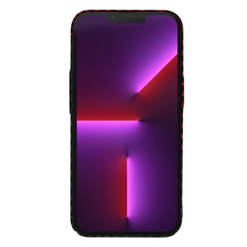 Husa iPhone 13 Pro Techsuit Carbonite FiberShell, rosu inchis