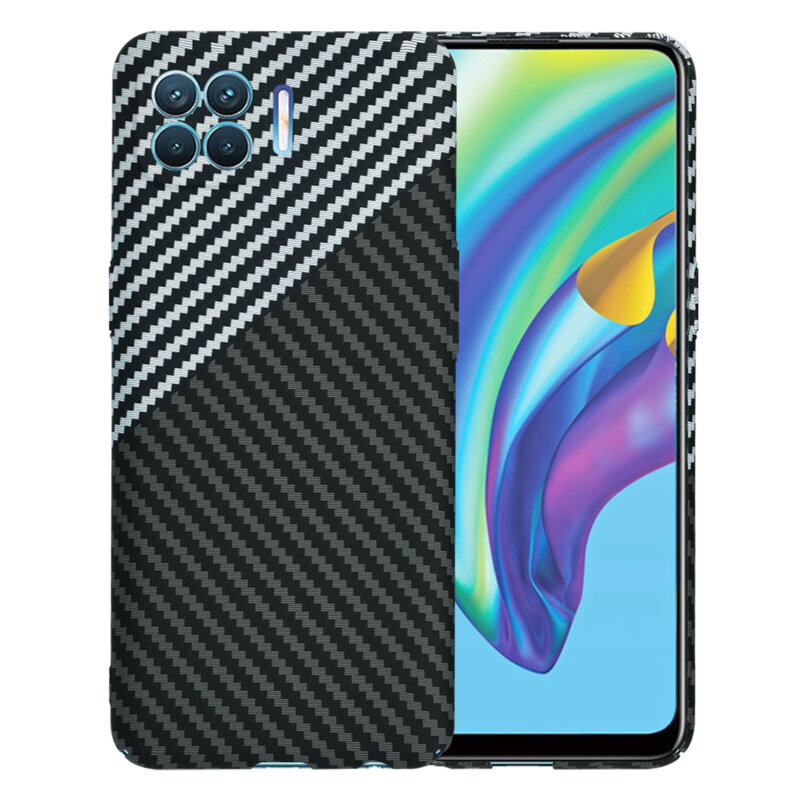 Husa Oppo Reno4 Lite Techsuit Carbonite FiberShell, gri