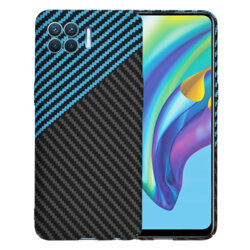 Husa Oppo Reno4 Lite Techsuit Carbonite FiberShell, bleu