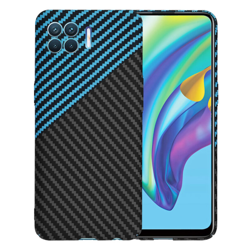 Husa Oppo Reno4 Lite Techsuit Carbonite FiberShell, bleu