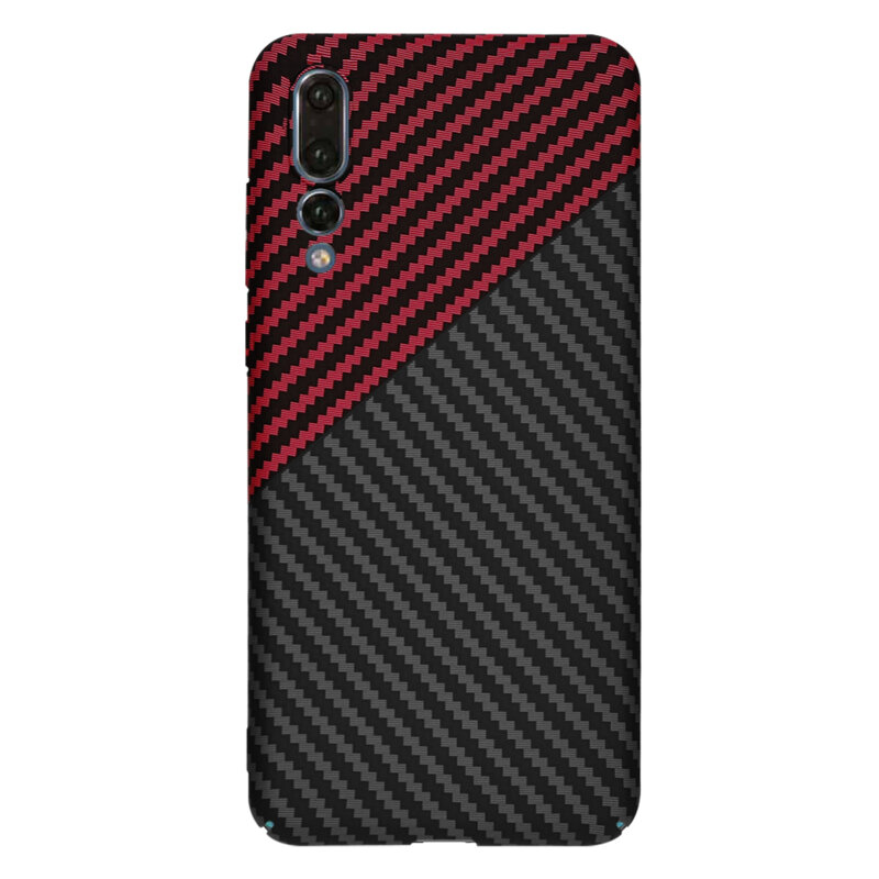 Husa Huawei P20 Pro Techsuit Carbonite FiberShell, rosu inchis