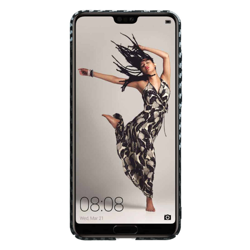 Husa Huawei P20 Pro Techsuit Carbonite FiberShell, gri