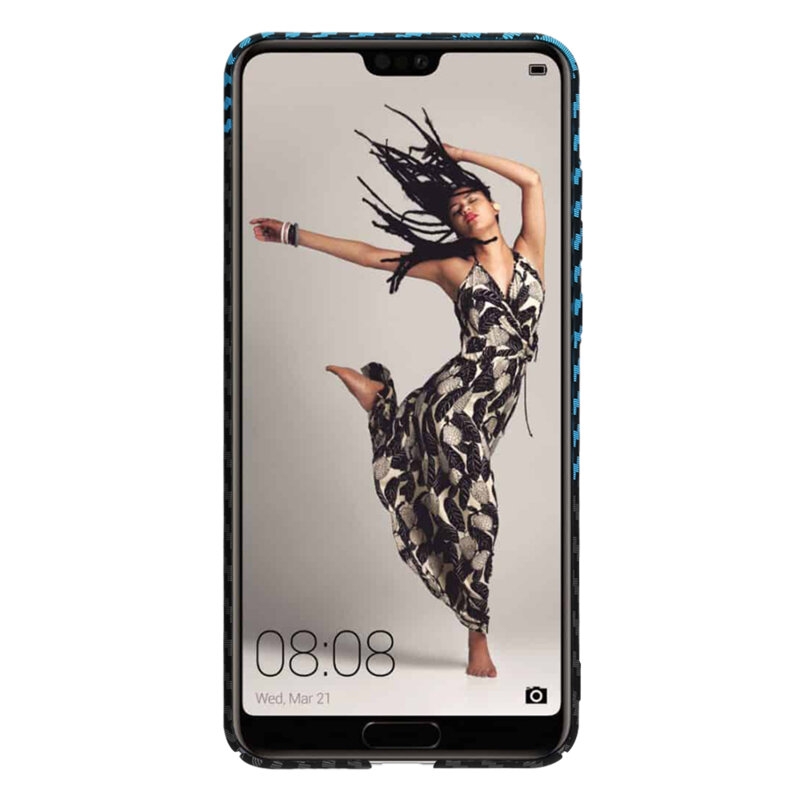 Husa Huawei P20 Pro Techsuit Carbonite FiberShell, bleu