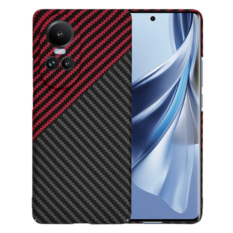 Husa Oppo Reno10 Pro Techsuit Carbonite FiberShell, rosu inchis
