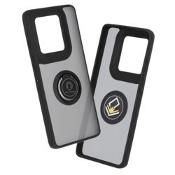 Husa Motorola Edge 50 Ultra Techsuit Glinth cu inel suport stand magnetic, negru