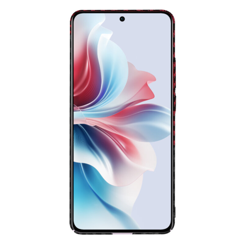 Husa Oppo Reno11 F Techsuit Carbonite FiberShell, rosu inchis