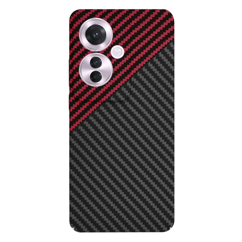 Husa Oppo Reno11 F Techsuit Carbonite FiberShell, rosu inchis