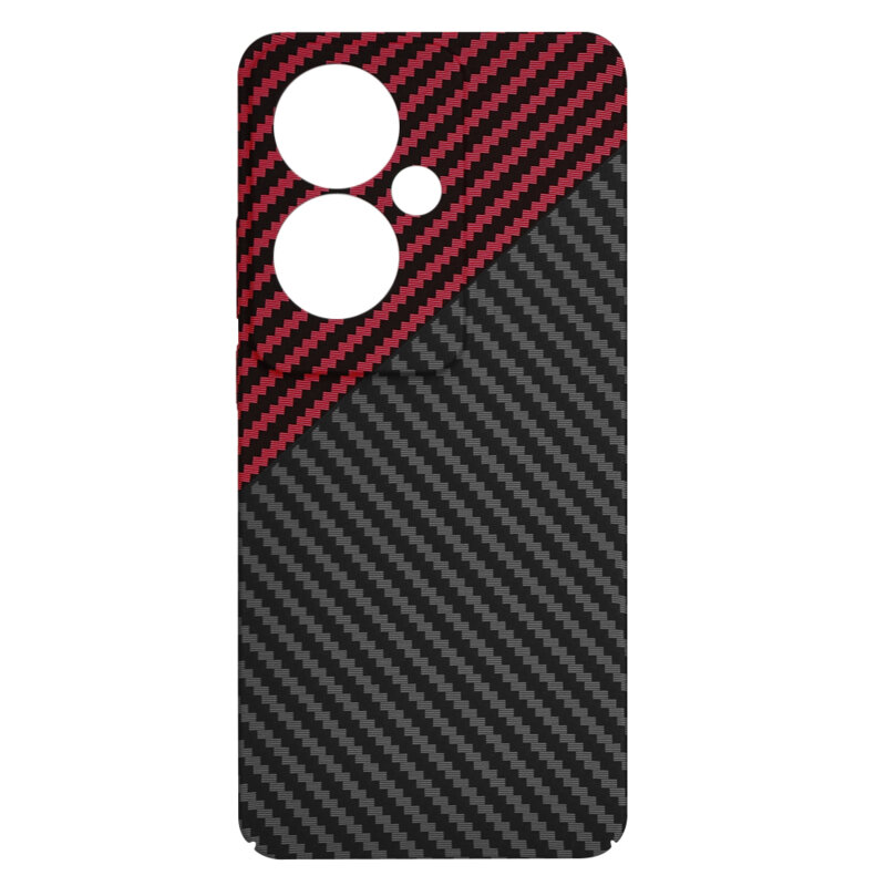 Husa Oppo Reno11 F Techsuit Carbonite FiberShell, rosu inchis