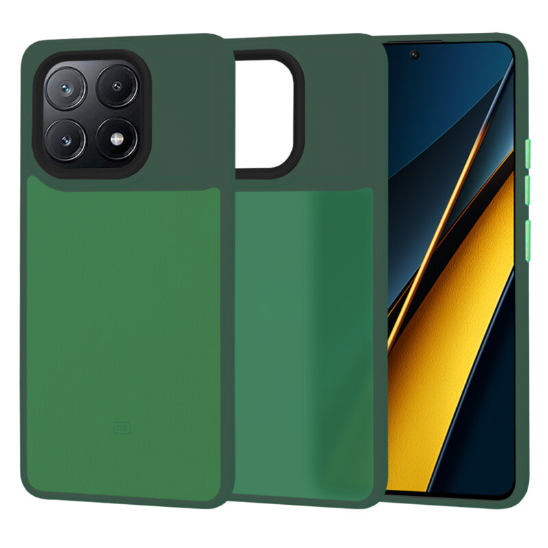 Husa Xiaomi Poco X6 Pro Techsuit HaloFrost Series, verde inchis