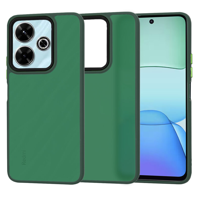 Husa Xiaomi Redmi 13 Techsuit HaloFrost Series, verde inchis