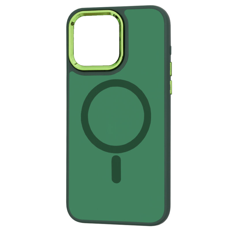 Husa iPhone 15 Pro Max Techsuit HaloFrost MagSafe Series, verde