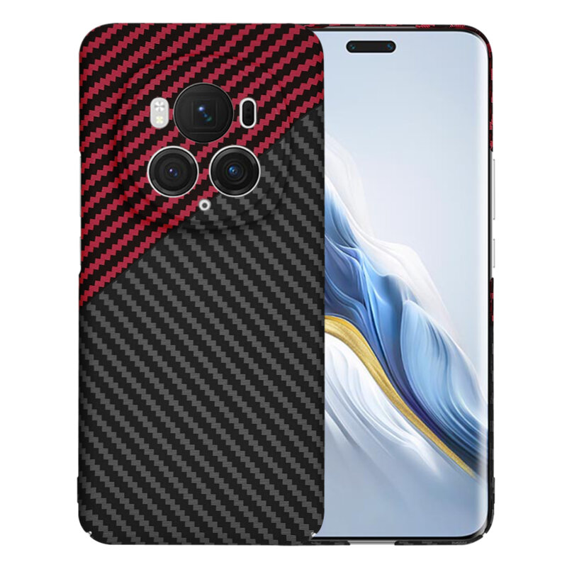 Husa Honor Magic6 Pro Techsuit Carbonite FiberShell, rosu inchis