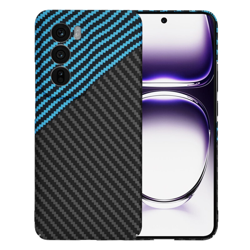 Husa Oppo Reno12 Techsuit Carbonite FiberShell, bleu