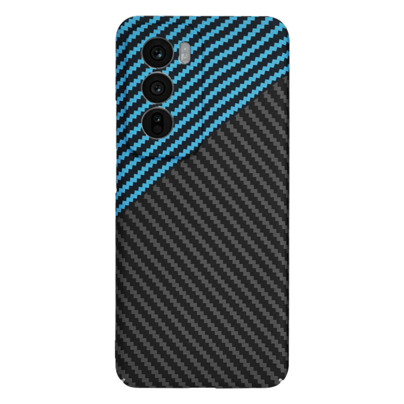 Husa Oppo Reno12 Techsuit Carbonite FiberShell, bleu