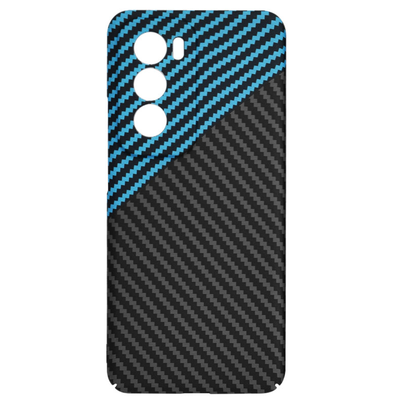 Husa Oppo Reno12 Techsuit Carbonite FiberShell, bleu