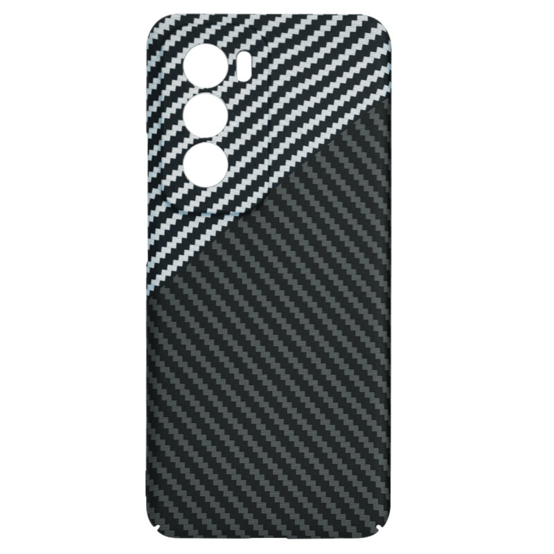 Husa Oppo Reno12 Techsuit Carbonite FiberShell, gri