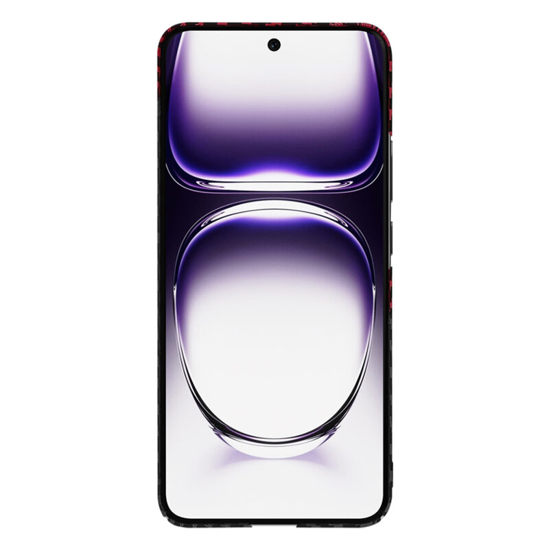 Husa Oppo Reno12 Techsuit Carbonite FiberShell, rosu inchis