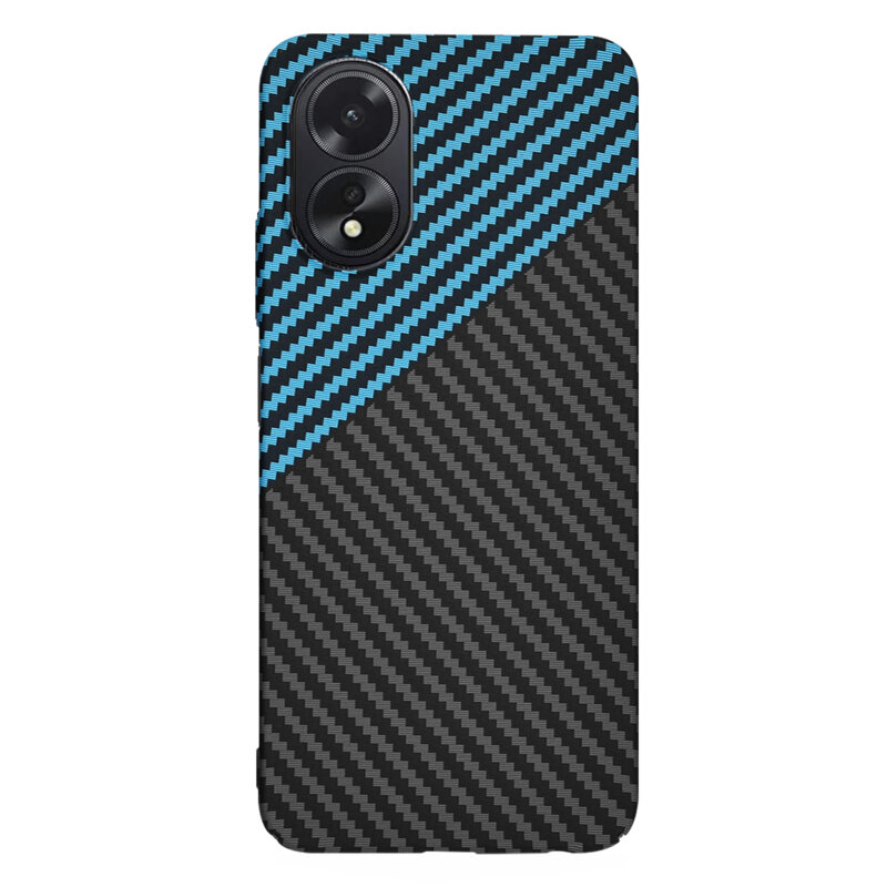 Husa Oppo A18 Techsuit Carbonite FiberShell, bleu