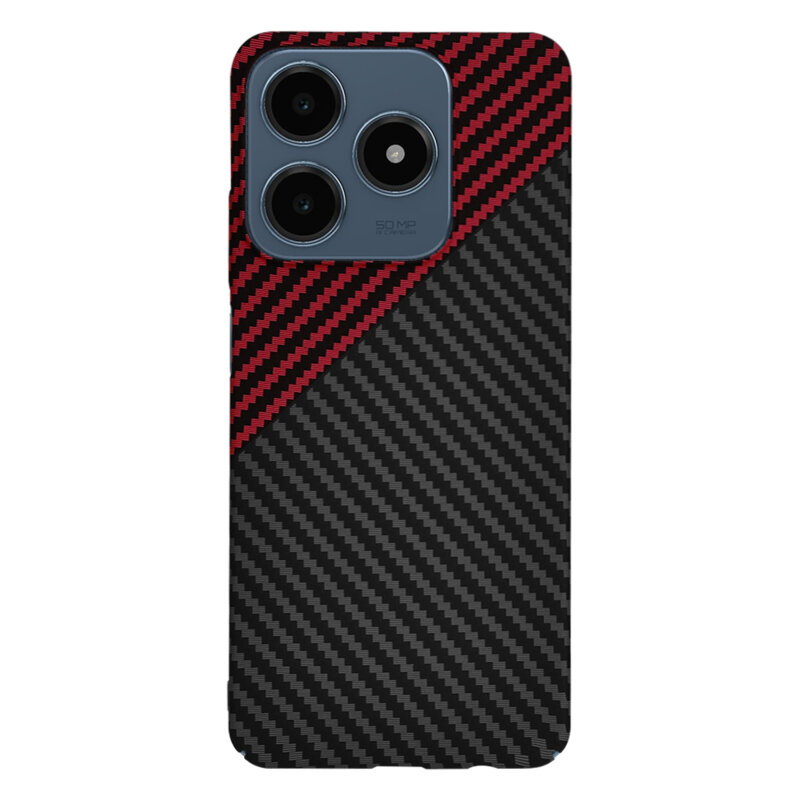 Husa Realme C63 Techsuit Carbonite FiberShell, rosu inchis