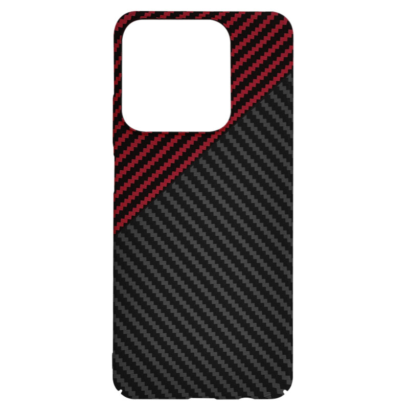 Husa Realme C63 Techsuit Carbonite FiberShell, rosu inchis