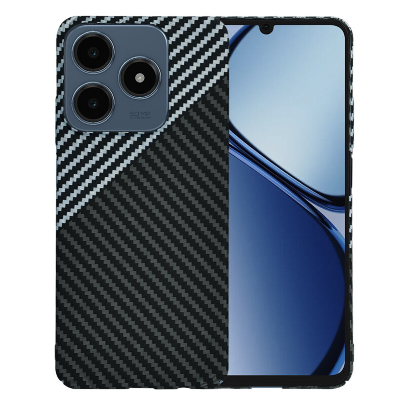 Husa Realme C63 Techsuit Carbonite FiberShell, gri