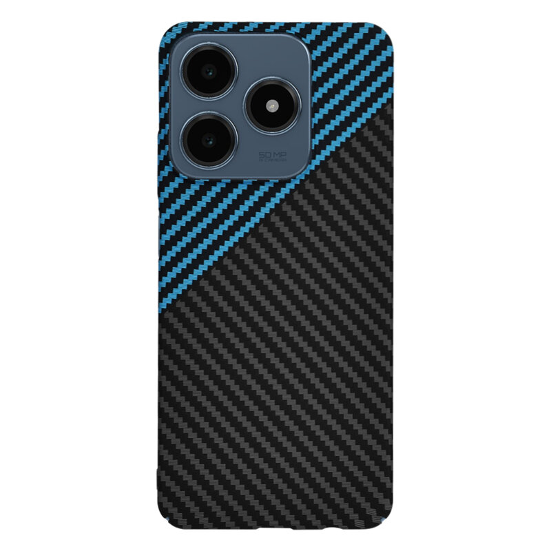 Husa Realme C63 Techsuit Carbonite FiberShell, bleu