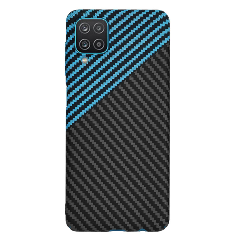 Husa Samsung Galaxy A12 Techsuit Carbonite FiberShell, bleu