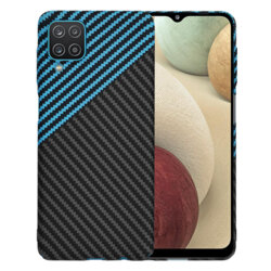 Husa Samsung Galaxy M12 Techsuit Carbonite FiberShell, bleu