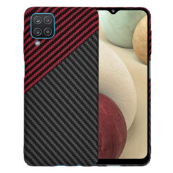 Husa Samsung Galaxy F12 Techsuit Carbonite FiberShell, rosu inchis