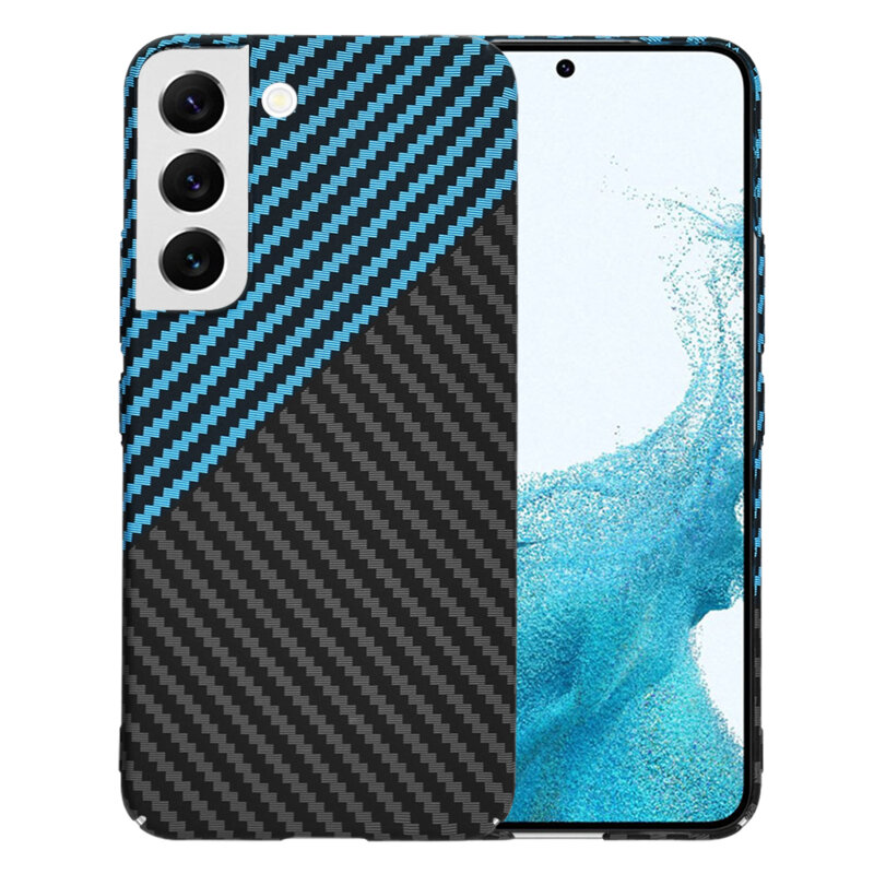 Husa Samsung Galaxy S22 5G Techsuit Carbonite FiberShell, bleu