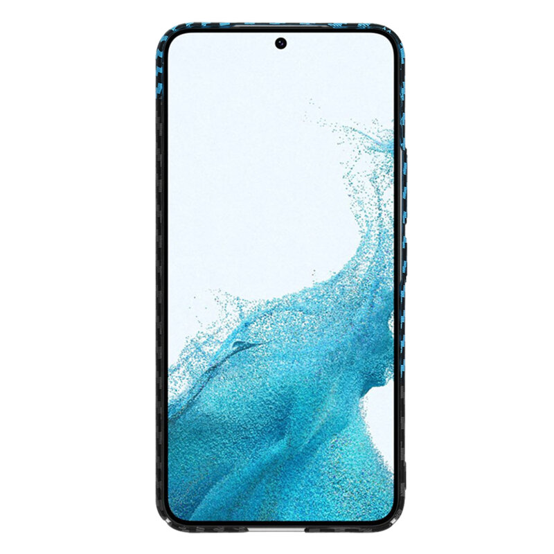 Husa Samsung Galaxy S22 5G Techsuit Carbonite FiberShell, bleu