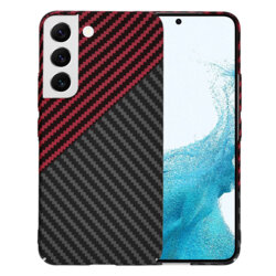 Husa Samsung Galaxy S22 5G Techsuit Carbonite FiberShell, rosu inchis