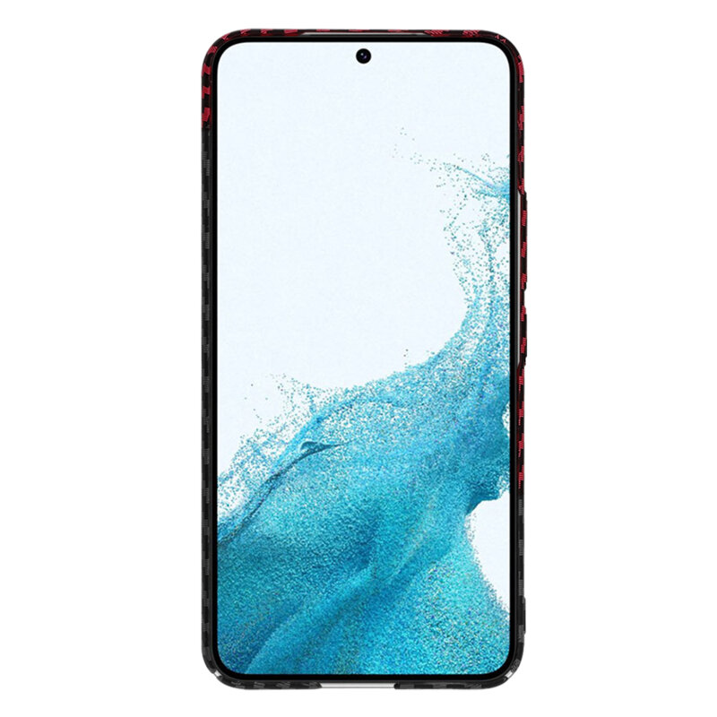 Husa Samsung Galaxy S22 5G Techsuit Carbonite FiberShell, rosu inchis