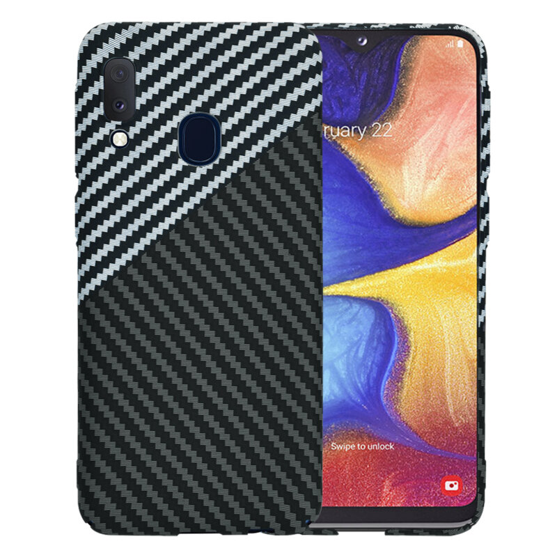 Husa Samsung Galaxy A20e Techsuit Carbonite FiberShell, gri