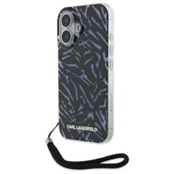 Husa iPhone 16 Plus Karl Lagerfeld Hardcase, Zebra With Cord, mov, KLHCP16MHZBPKCCU
