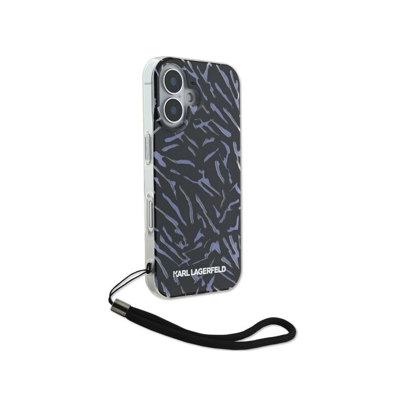Husa iPhone 16 Plus Karl Lagerfeld Hardcase, Zebra With Cord, mov, KLHCP16MHZBPKCCU
