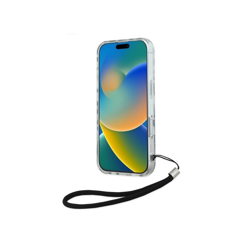 Husa iPhone 16 Karl Lagerfeld IML Luxury, Zebra Pattern&Cord, negru, KLHCP16SHZBPKCCK