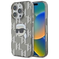 Husa iPhone 16 Pro Max Karl Lagerfeld IML Luxury Electroplated, Karl Head, negru, KLHCP16XHKLPKHK