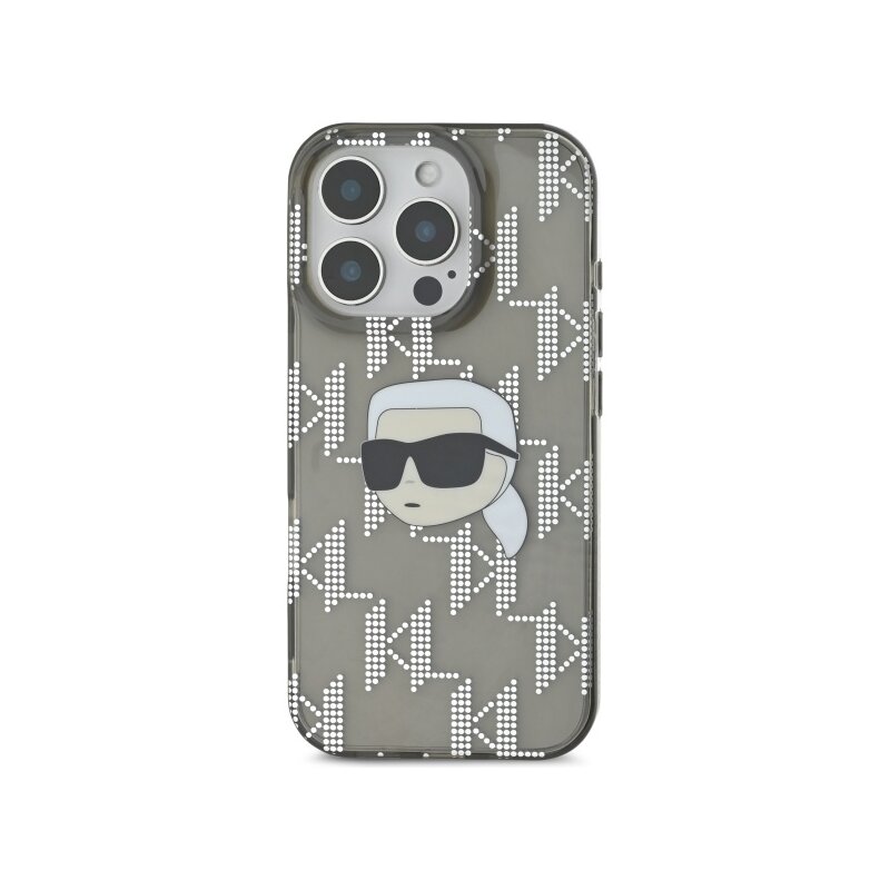 Husa iPhone 16 Pro Max Karl Lagerfeld IML Luxury Electroplated, Karl Head, negru, KLHCP16XHKLPKHK
