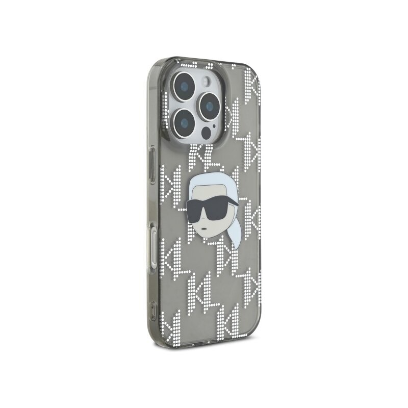 Husa iPhone 16 Pro Max Karl Lagerfeld IML Luxury Electroplated, Karl Head, negru, KLHCP16XHKLPKHK