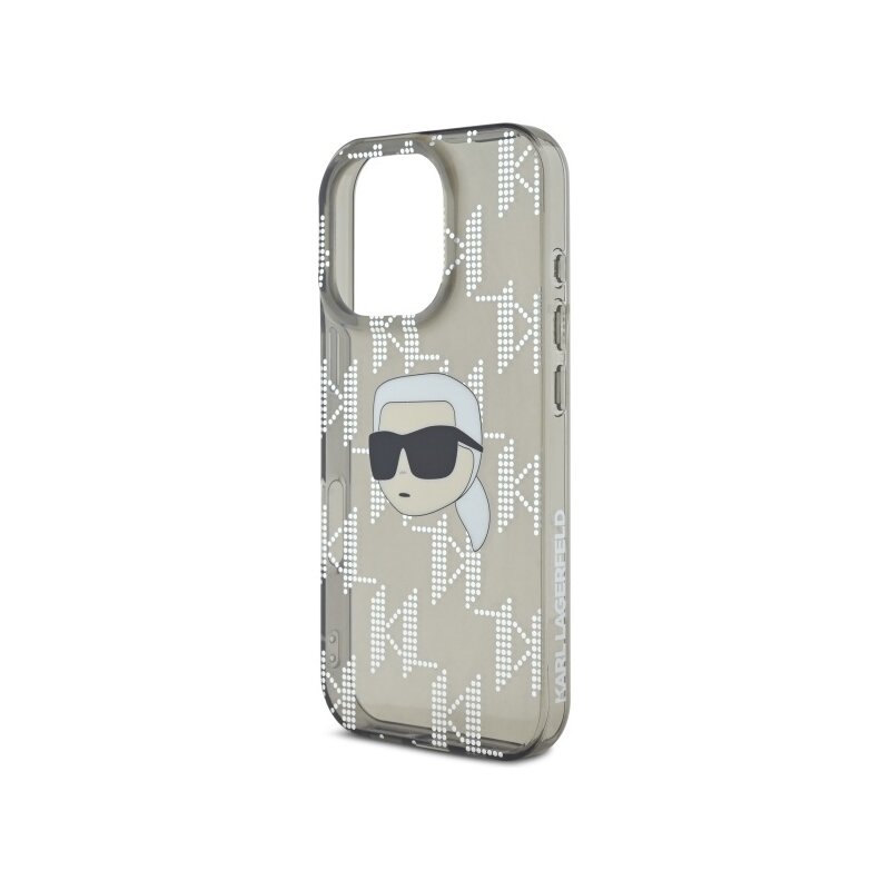 Husa iPhone 16 Pro Max Karl Lagerfeld IML Luxury Electroplated, Karl Head, negru, KLHCP16XHKLPKHK