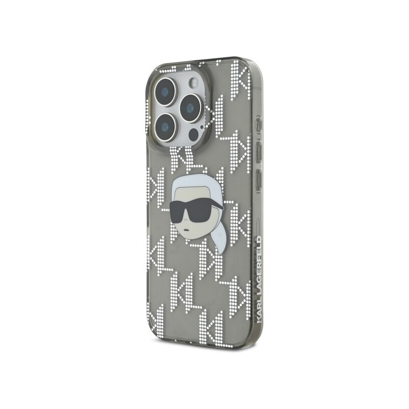 Husa iPhone 16 Pro Max Karl Lagerfeld IML Luxury Electroplated, Karl Head, negru, KLHCP16XHKLPKHK