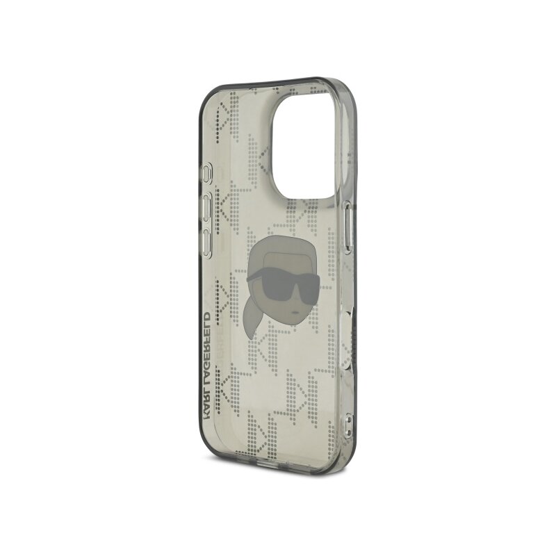 Husa iPhone 16 Pro Max Karl Lagerfeld IML Luxury Electroplated, Karl Head, negru, KLHCP16XHKLPKHK