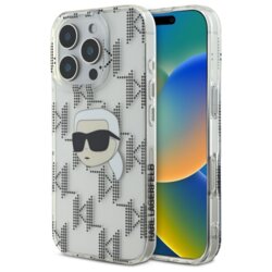 Husa iPhone 16 Pro Max Karl Lagerfeld IML Luxury Electroplated, Karl Head, transparent, KLHCP16XHKLPKHT